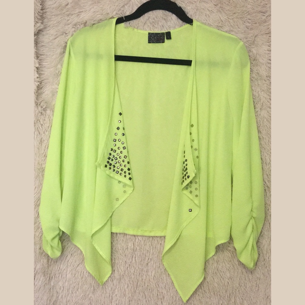 Sheer Neon Green Blazer